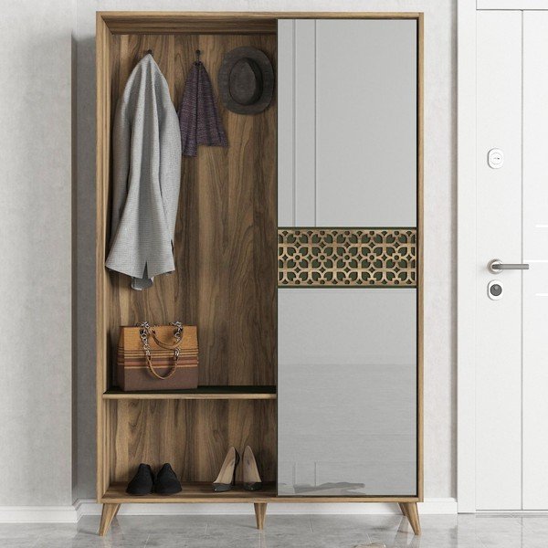 Dulap cu oglindă în decor de lemn de nuc Ratto Marvin-image-1