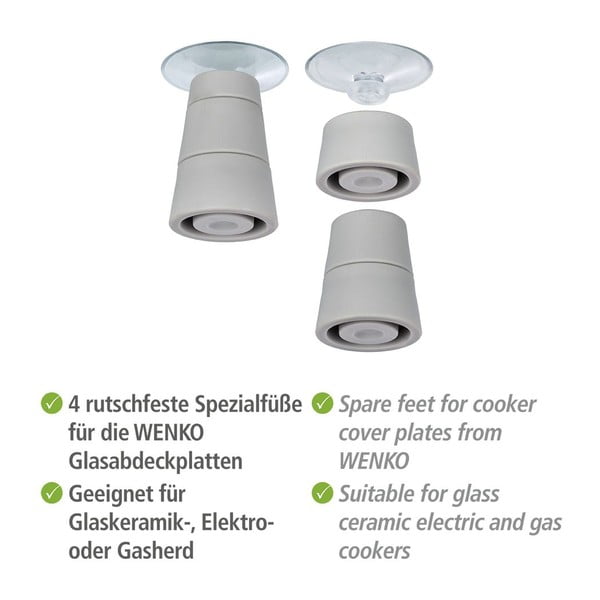 Set 4 picioare pentru protecția din sticlă a aragazului Wenko Universal-image-3