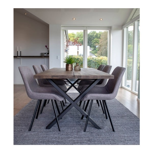 Masă dining din lemn de stejar House Nordic Montpellier Smoked Oiled Oak, 200 x 95 cm-image-1