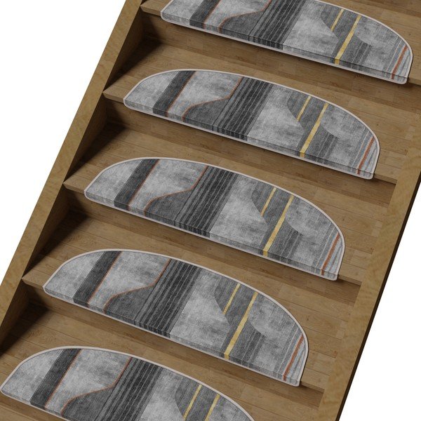 Covorașe pentru scări gri 16 buc. 20x65 cm Horizon – Vitaus-image-1