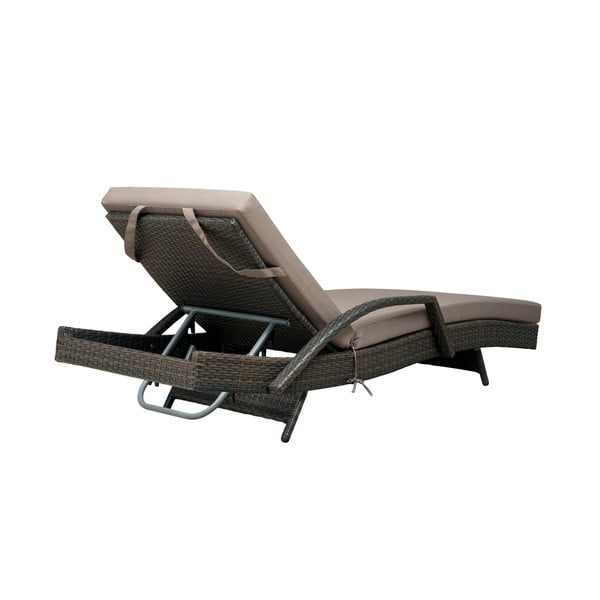 Șezlong de grădină maro/bej din ratan artificial Redondo – Unique Furniture-image-4