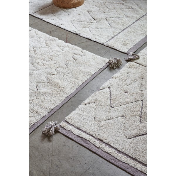 Covor crem lavabil/țesut manual din bumbac 90x130 cm Azteca – Lorena Canals-image-3