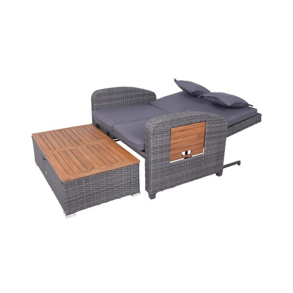 Canapea de grădină gri din ratan artificial Bari – Garden Pleasure-image-2