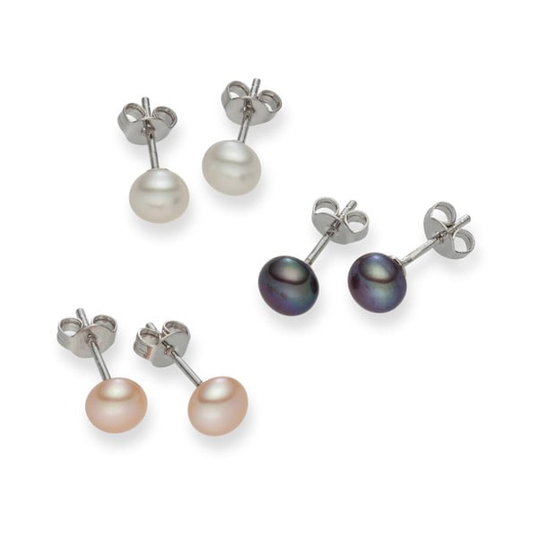 Set 3 perechi de cercei cu perle Nova Pearls Copenhagen Genevieve