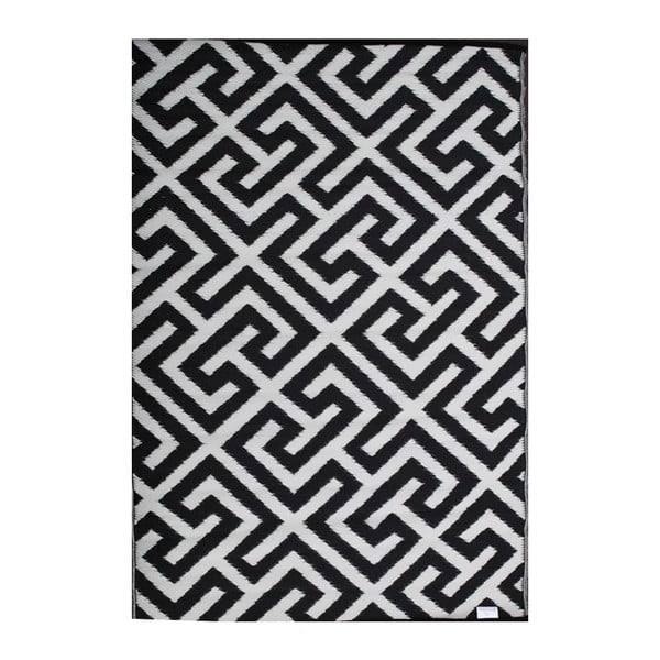 Covor de exterior față-verso Green Decore Picket, 90 x 150 cm, crem-negru