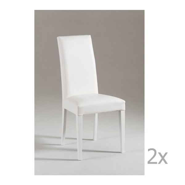 Set 2 scaune de bucătărie cu picioare albe Castagnetti Tempi, alb