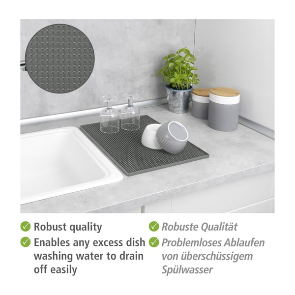 Scurgător de vase gri din cauciuc 40x30 cm Maxi – Wenko-image-4