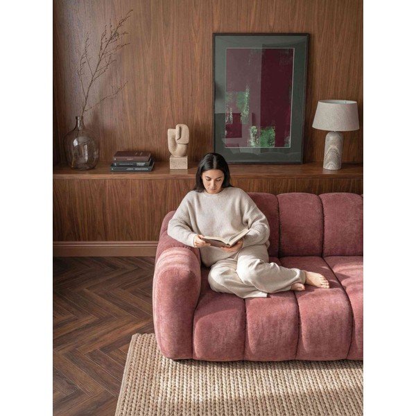Colțar roșu extensibil cu tapițerie din chenille (cu colț pe partea stângă) Michell – Miuform-image-3