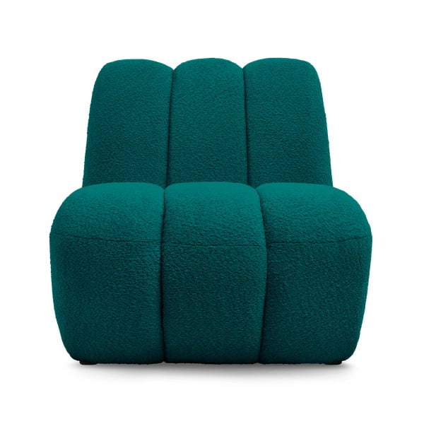 Fotoliu turcoaz cu tapițerie din țesătură bouclé Janissaire – Bobochic Paris-image-3