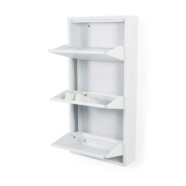 Pantofar alb cu deschidere înclinată din metal 50x103x15 cm Billy – Spinder Design-image-2