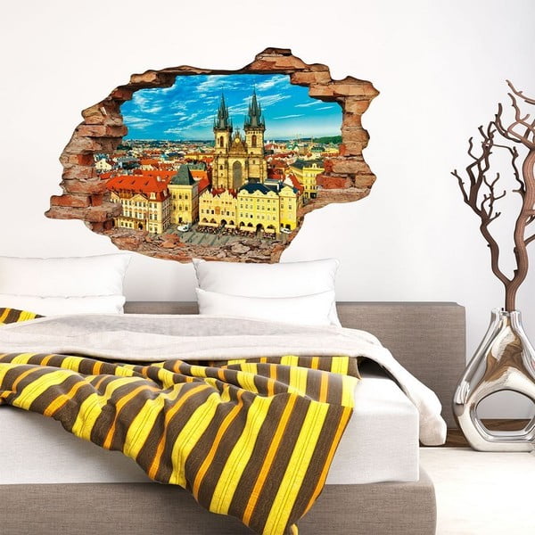 Autocolant perete 3D Ambiance Praga, 90 x 60 cm
