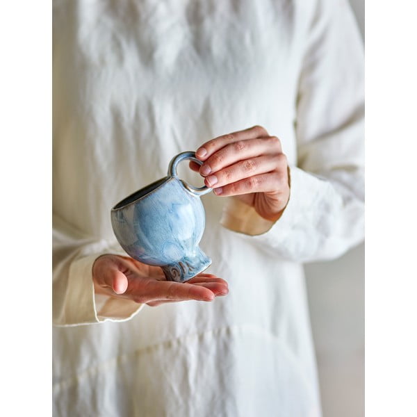 Cești albastru-deschis 4 buc. pentru cappuccino din gresie 250 ml Avonlea – Bloomingville-image-4