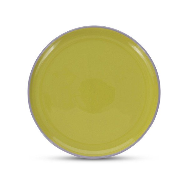 Farfurie verde/mov din gresie ø 26 cm Duo – ONA