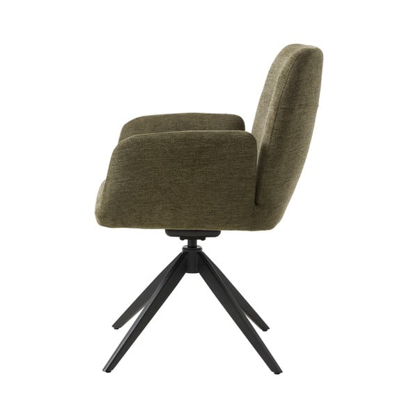 Scaun de sufragerie verde cu cotiere tapițat Roxana – Unique Furniture-image-2