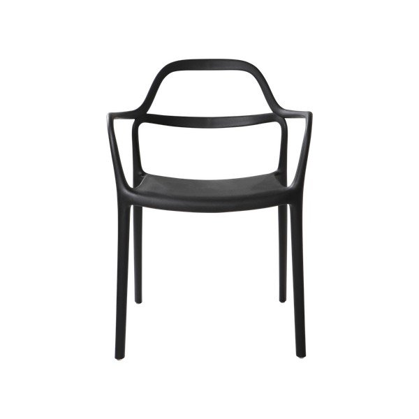 Scaune de dining negre cu cotiere/stivuibile 2 buc. din plastic Karlaby – Jotex-image-2