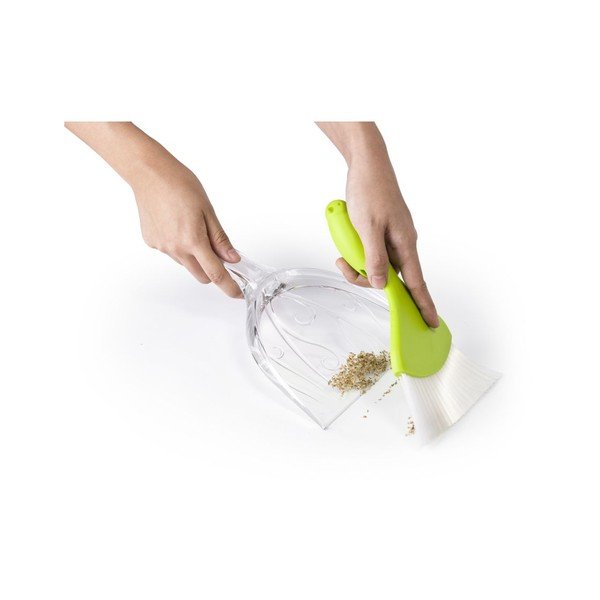 Făraș și perie Qualy&CO Sweepie Sparrow, verde-alb-image-1