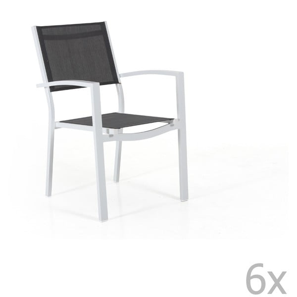 Set 6 scaune ppentru grădină Brafab Leone, alb