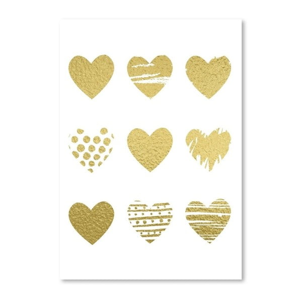 Poster Americanflat Hearts, 30 x 42 cm
