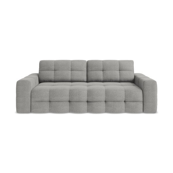 Canapea gri extensibilă cu tapițerie din țesătură bouclé 255 cm Milu – Makamii