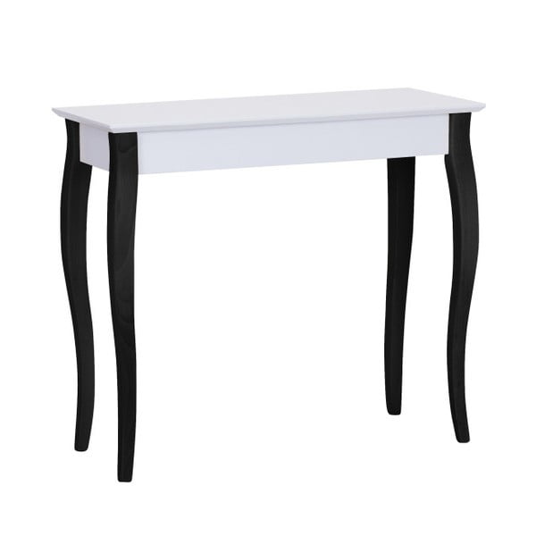 Masă tip consolă cu picioare negre Ragaba Lilo, lățime 85 cm, alb