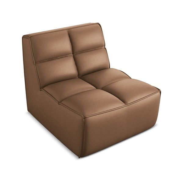 Modul pentru canapea modulară maro cu tapițerie din imitație de piele Kalai – Makamii-image-1