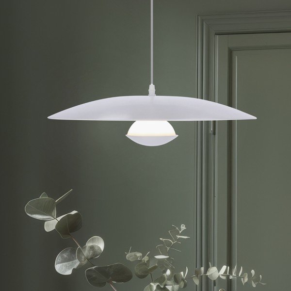 Lustră albă LED cu abajur din metal Lund – Candellux Lighting-image-3
