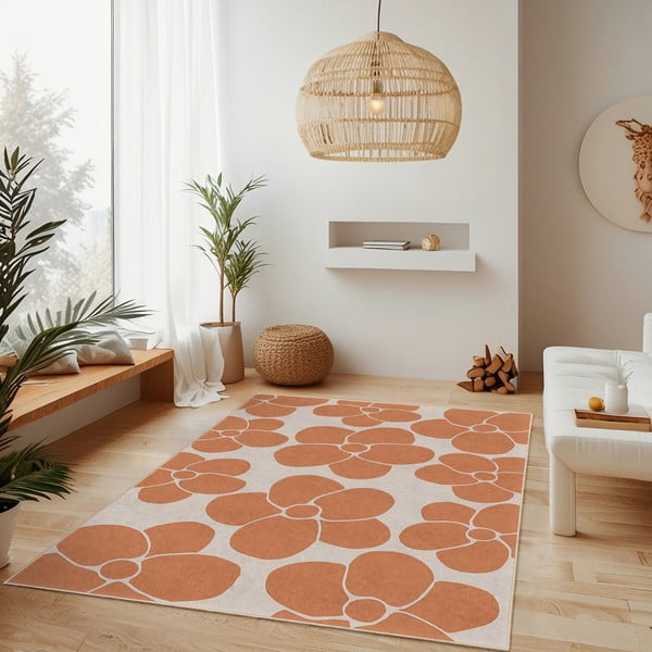 Covor tip traversă portocaliu lavabil 80x200 cm Orange Meadow – Mila Home-image-2