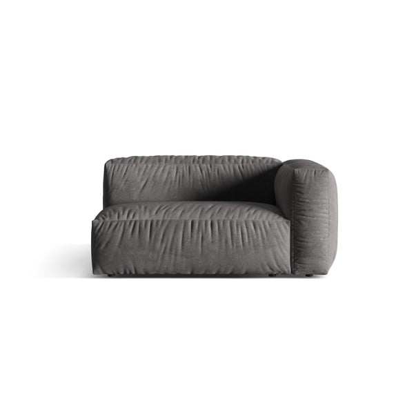 Modul pentru canapea modulară gri cu tapițerie din catifea (cu colț pe partea dreaptă) Martina – Micadoni 