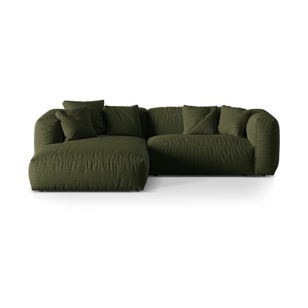 Colțar modular verde (cu colț pe partea stângă ) Martina – Micadoni Home