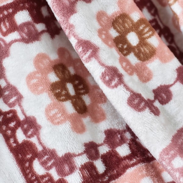 Pătură roz din micropluș/cocolino 130x170 cm Crochet Print – Catherine Lansfield-image-2