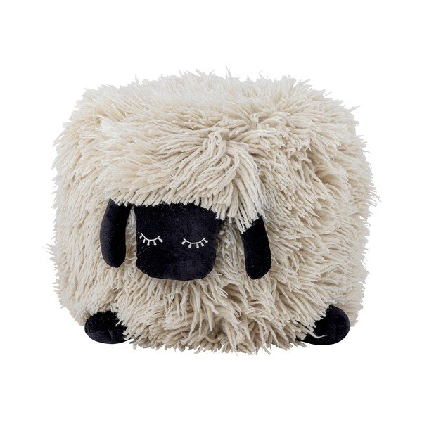 Fotoliu puf pentru copii crem cu tapițerie din lână Dolly – Bloomingville Mini
