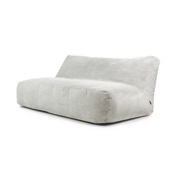 Fotoliu bean bag crem cu tapițerie din catifea reiată Sofa Tube 190 – SLOWDOWN