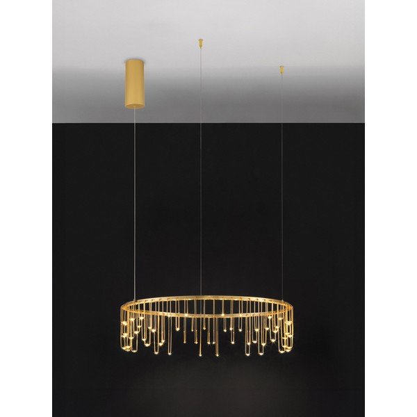 Lustră aurie LED cu intensitate reglabilă din aluminiu ø 65 cm Stellar – Nova Luce-image-4