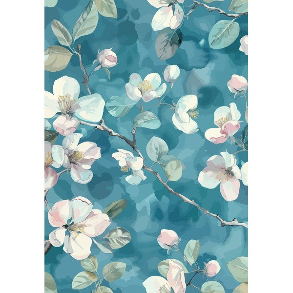Covor albastru lavabil 50x80 cm Bloom – Vitaus