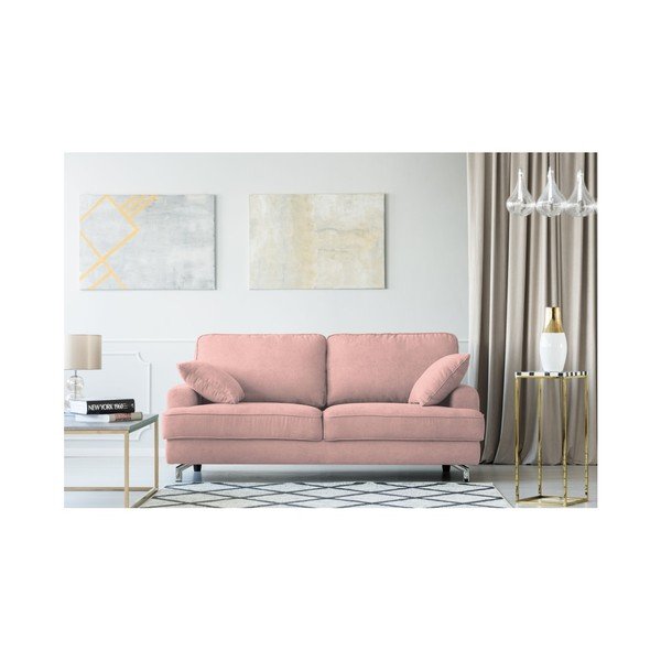 Canapea cu 3 locuri Kooko Home Rumba, roz -image-1