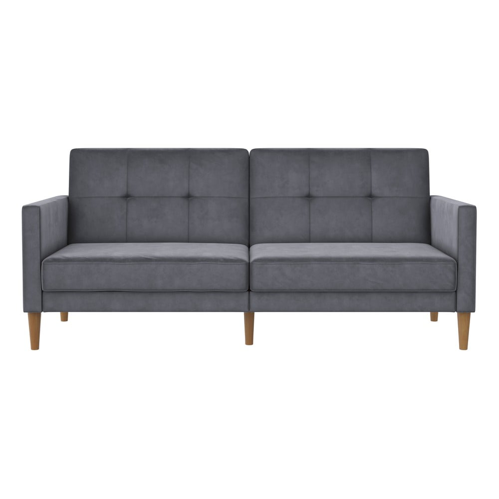 Canapea gri extensibilă cu tapițerie din catifea 207 cm Lilly – Støraa