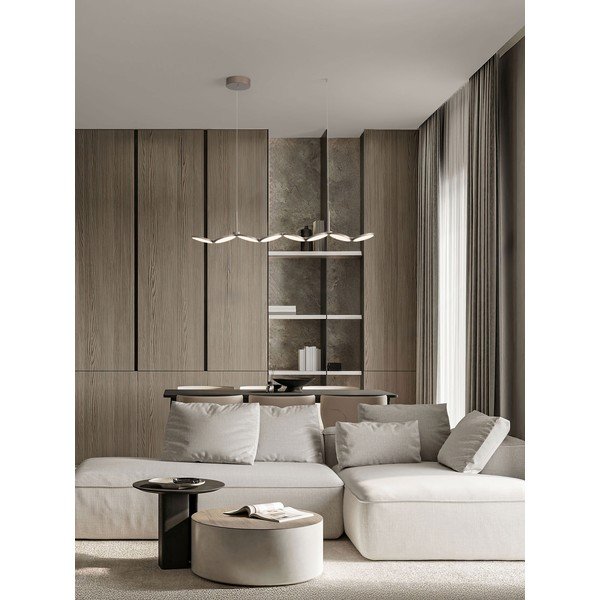 Lustră auriu mat LED cu intensitate reglabilă din aluminiu Vea – Nova Luce-image-1