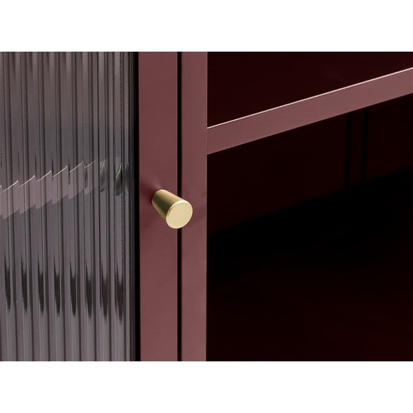 Vitrină roșie din metal 132x85 cm Bronco – Unique Furniture-image-1