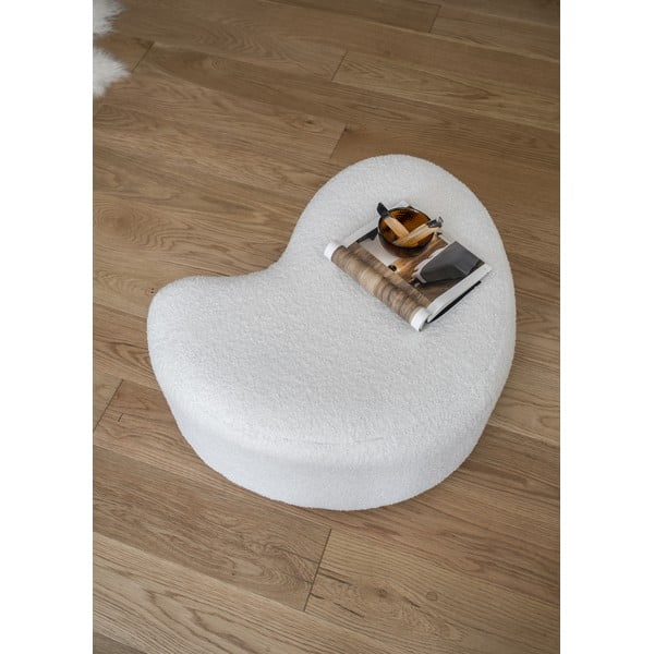 Taburet alb cu tapițerie din stofă bouclé Miuf – Miuform-image-3