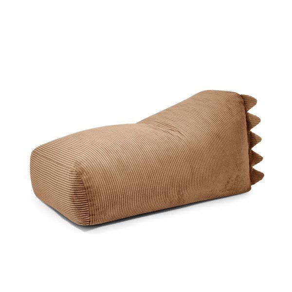 Fotoliu puf pentru copii maro cu tapițerie din catifea reiată Snug 130 Dragon – SLOWDOWN