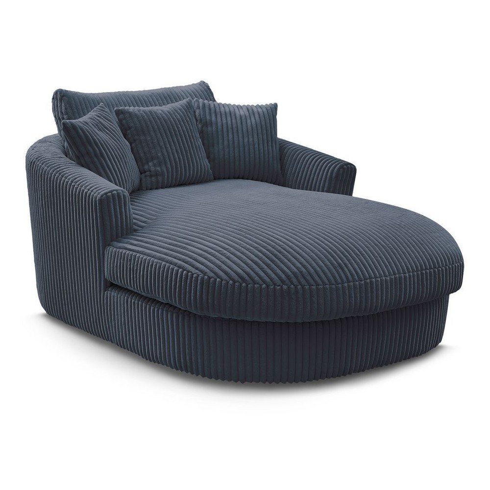 Fotoliu albastru închis cu tapițerie din catifea reiată Belem – Bobochic Paris