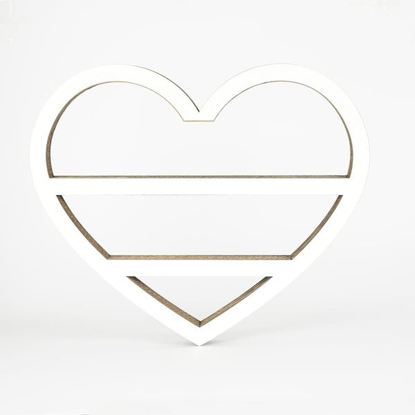 Raft din carton în formă de inimă Dekorjinal Pouff Heart, 50 x 41 cm, alb