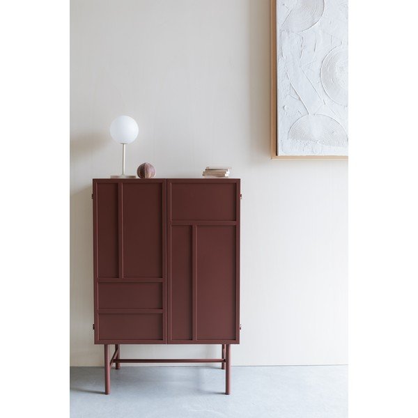 Dulap roșu din metal 70x105x35 cm Davis – White Label-image-1