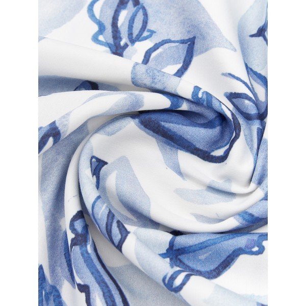 Lenjerie de pat din bumbac satinat Westwing Collection Ryle, 135 x 200 cm, alb-albastru-image-1