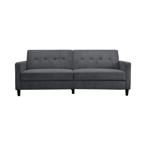 Canapea gri cu tapițerie din catifea reiată  203 cm Hartford – Støraa