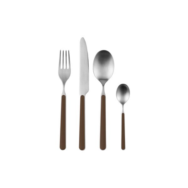 Tacâmuri maro/argintii din oțel inoxidabil 4 buc. pentru 1 persoană Noli – noo.ma