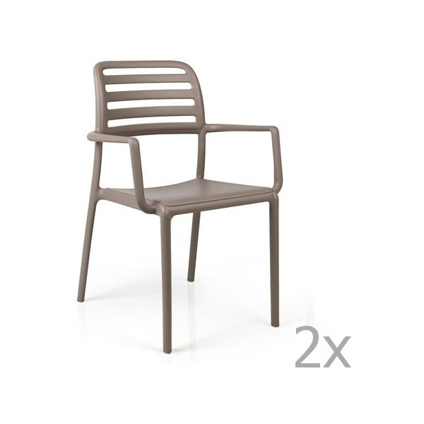 Set 2 scaune de grădină Nardi Costa, gri bej