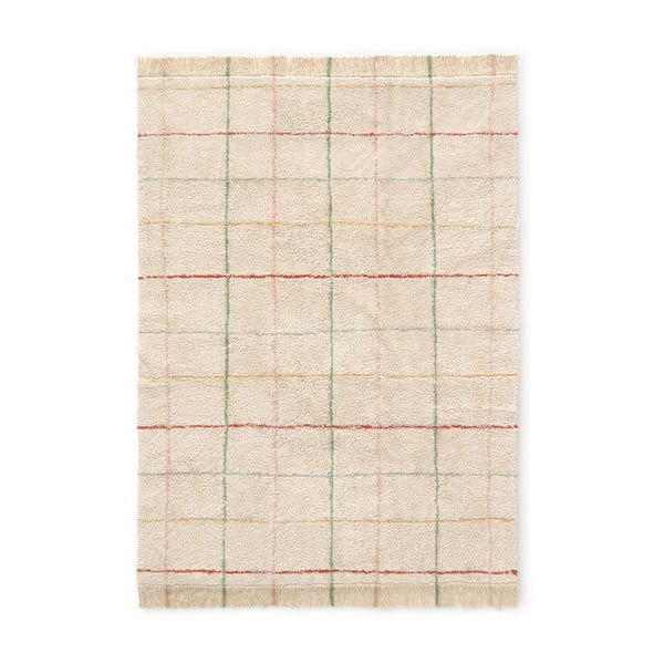 Covor crem lavabil, țesut manual din bumbac 140x200 cm Color Lines – Lorena Canals