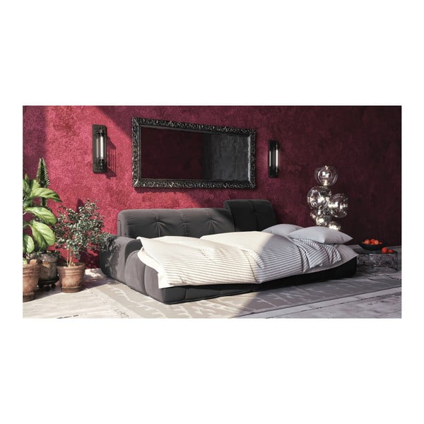 Canapea extensibilă din catifea cu șezlong pe partea dreaptă devichy Tous, gri închis-image-3