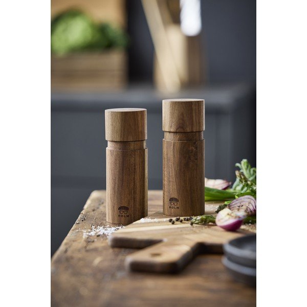 Set de râșnițe de sare și piper în culoare naturală 2 buc. din lemn – Holm-image-1